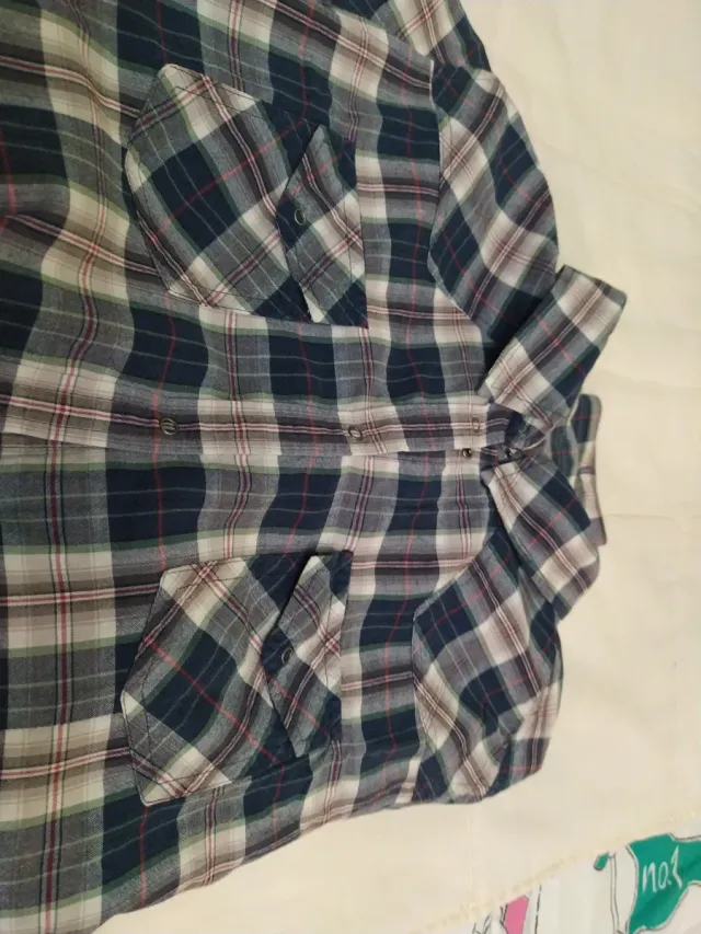 Camisa de cuadros azul y roja