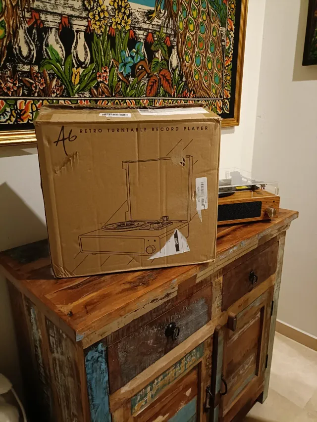 Tocadiscos FYDEE Retro Bluetooth RCA AUX y bluetoo