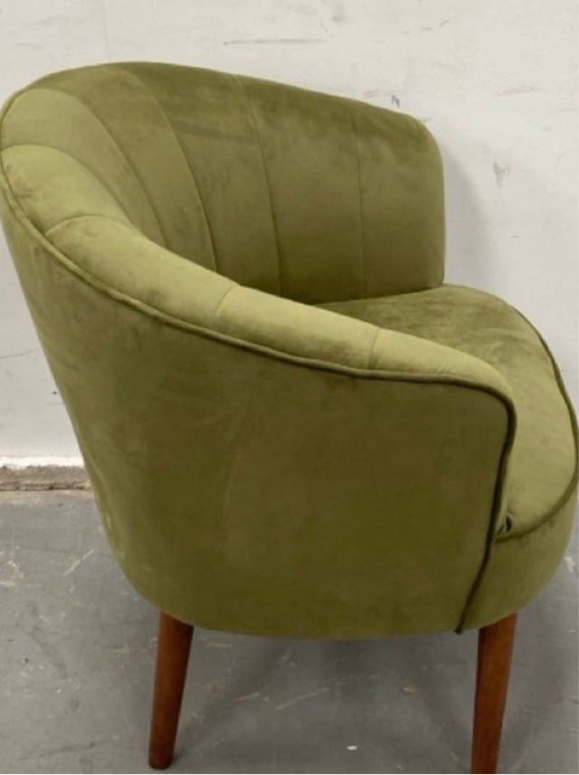 Poltrona in tessuto verde oliva in velluto 74x67,5x81 cm