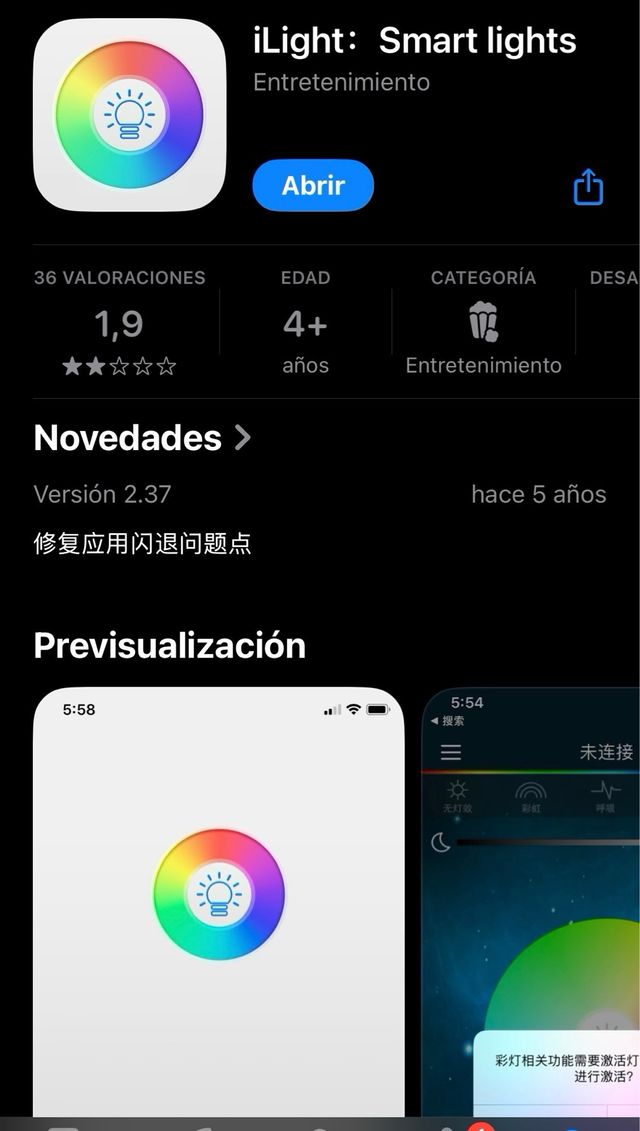 Bombilla E27 con Altavoz y Luces LED