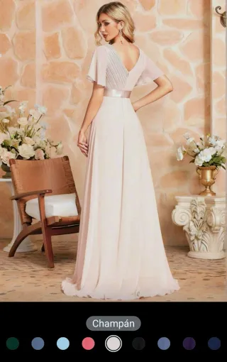 Precioso Vestido de fiesta color champán