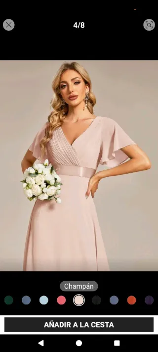 Precioso Vestido de fiesta color champán