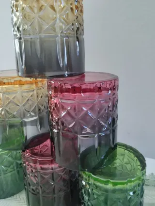 Set 6 Bicchieri Vetro Colorati