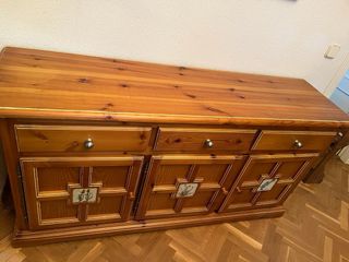 Juego comedor madera rústico