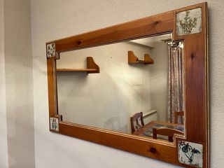 Juego comedor madera rústico