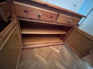 Juego comedor madera rústico