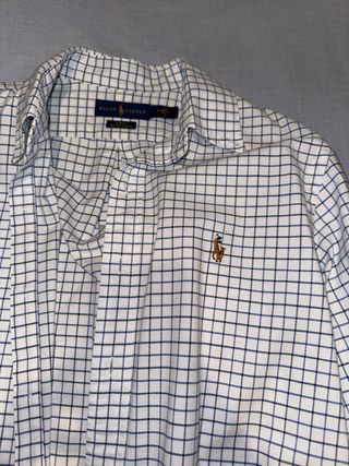 Camisa Polo Ralph Lauren Cuadros Azul Talla M