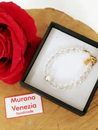 Bracciale Murano Venezia Vetro Cristallo Oro