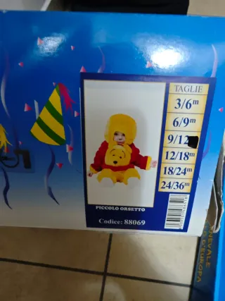 Vestito Carnevale Orsetto 9/12 mesi