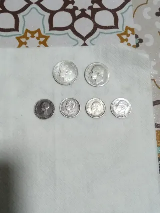 Lote 6 monedas plata Alfonso XII y XIII