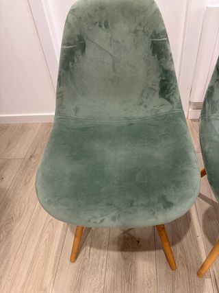 Set di 6 sedie da pranzo + pouf in velluto