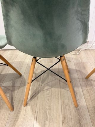 Set di 6 sedie da pranzo + pouf in velluto