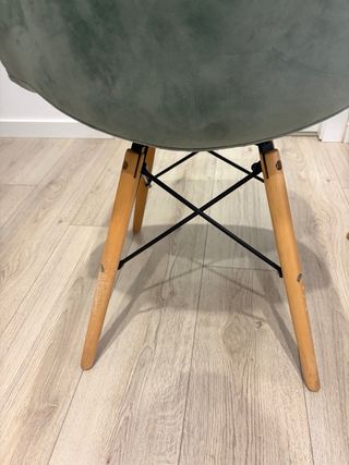 Set di 6 sedie da pranzo + pouf in velluto