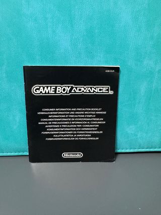 manual Game Boy Advance Nintendo AGB-EUR panfleto