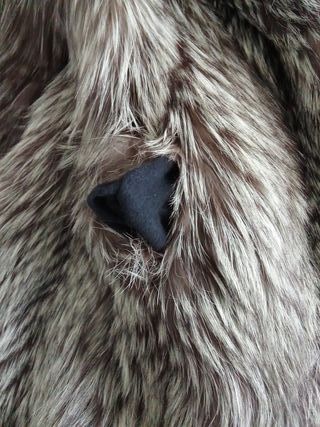 Chaquetón 3/4 zorro plateado mujer