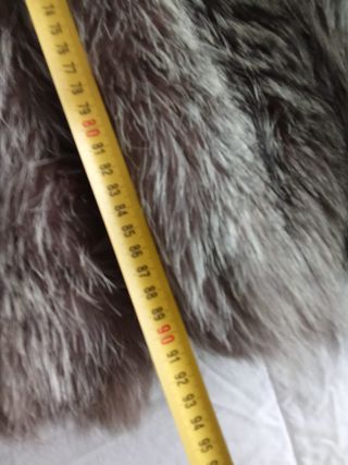 Chaquetón 3/4 zorro plateado mujer