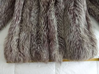 Chaquetón 3/4 zorro plateado mujer