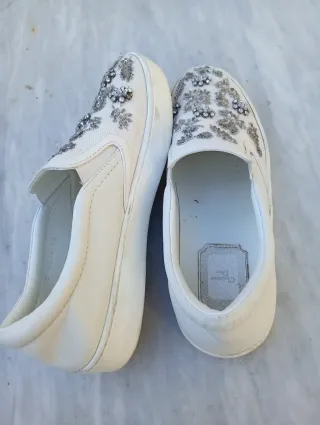 Mocassini Donna Dior Bianco Argento