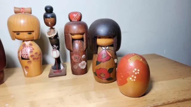 Lote muñecas Kokeshi japonesas antiguas