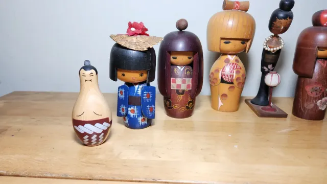 Lote muñecas Kokeshi japonesas antiguas