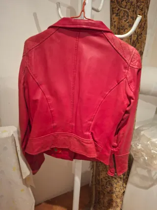 Cazadora Biker Cuero rojo