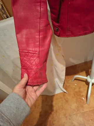 Cazadora Biker Cuero rojo