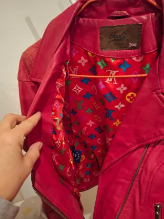 Cazadora Biker Cuero rojo