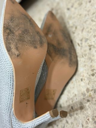 Stivali con brillantini argento