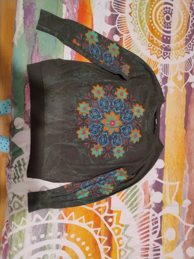 Jersey fino verde multicolor