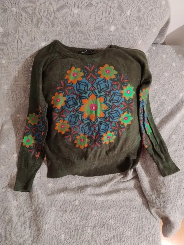 Jersey fino verde multicolor