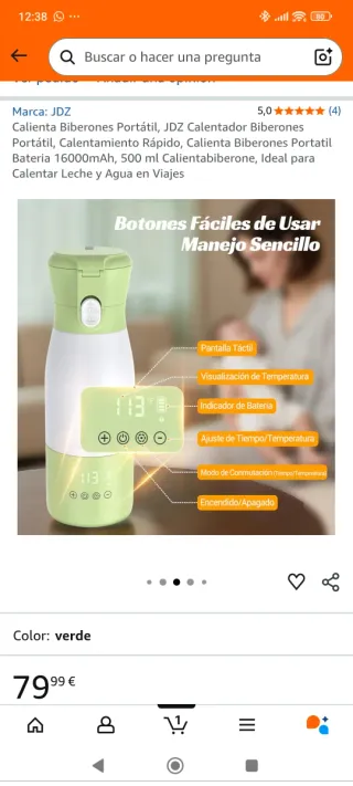 Calienta Biberones Portátil JDZ Nuevo