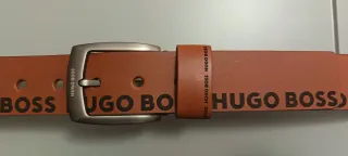 Cinturón Hugo Boss Piel Marrón Hebilla Plateada