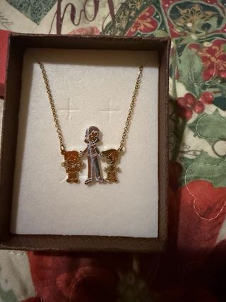 Colgante familia acero dorado