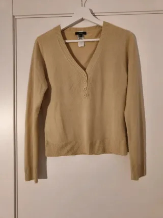 Jersey Mango V-neck beige talla L