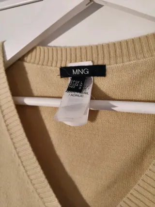 Jersey Mango V-neck beige talla L