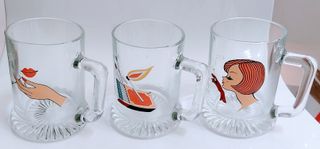 Set 3 Bicchieri Birra Vintage Anni '50
