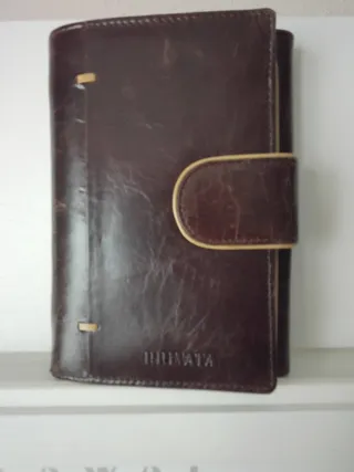 Cartera de piel mujer marrón