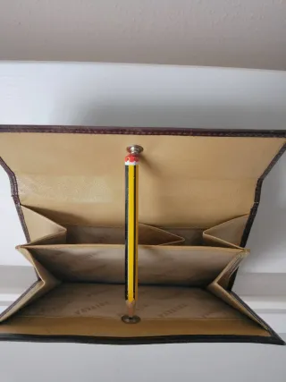 Cartera de piel mujer marrón