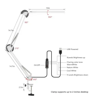 Lámpara Escritorio LED Plata Blanca