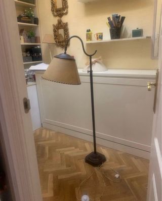 Lámpara de Pie Vintage Tela y Metal