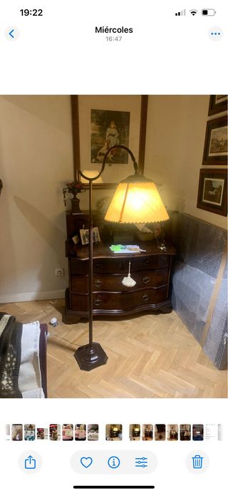 Lámpara de Pie Vintage Tela y Metal