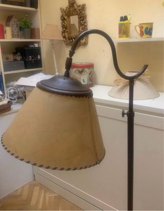 Lámpara de Pie Vintage Tela y Metal