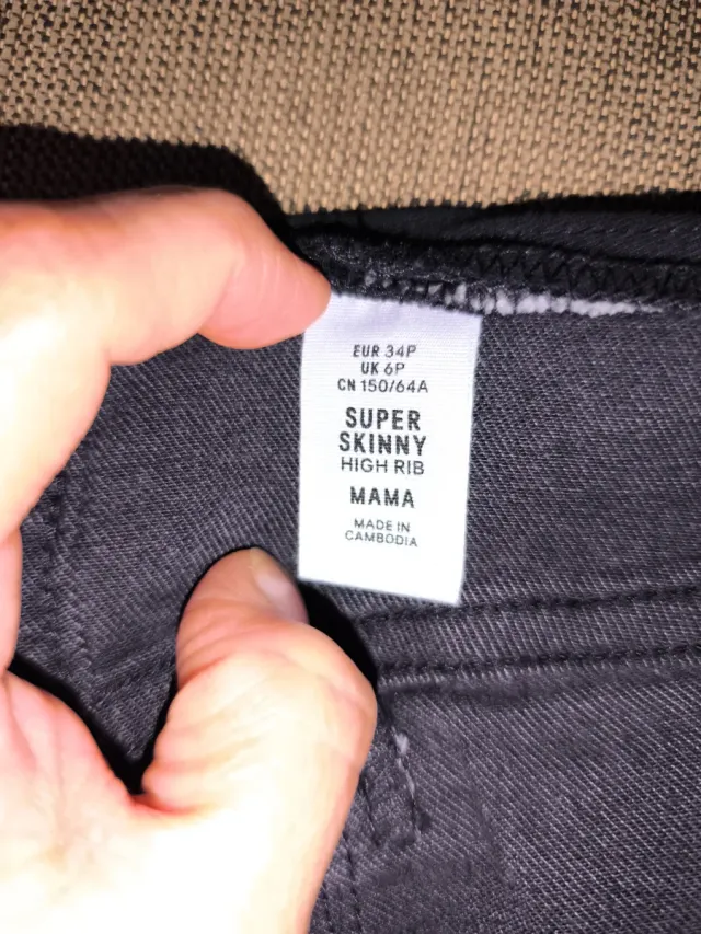 Pantalón vaquero premamá gris