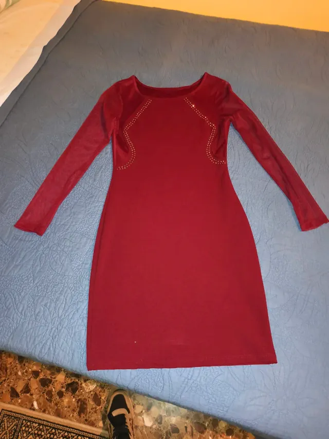 Vestido fiesta burdeos talla 34