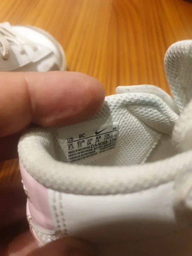 Nike Talla 25 Niña Rosa Blanco
