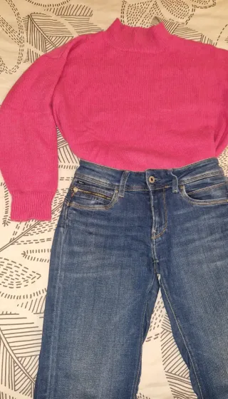 Jersey fucsia cuello alto