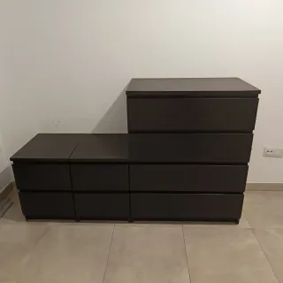 Comodino Malm Ikea Nero/Marrone in ottime condizioni