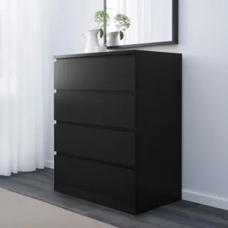 Comodino Malm Ikea Nero/Marrone in ottime condizioni