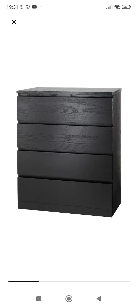 Cómoda Malm Ikea Negra/Marrón en perfecto estado