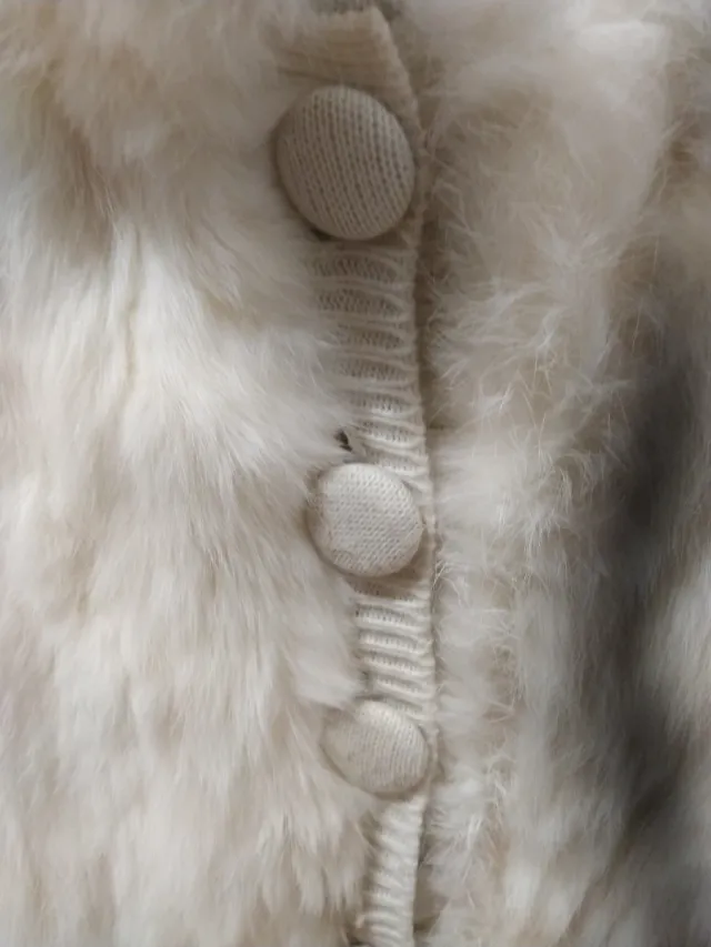 Chaqueta mujer blanco roto/beige con pelo T.40